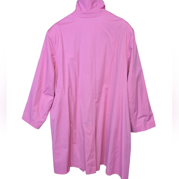 Jones New York Pink Raincoat Trenchcoat Pink Jacket Size 3X - Picture 2 of 11